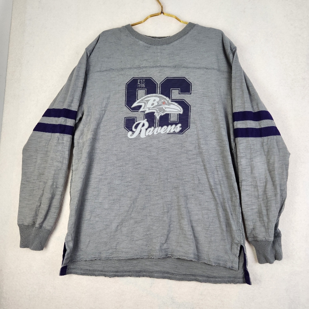 Baltimore Ravens NFL Football Mens Size XL Gray Long Sleeve Pullover Sweater